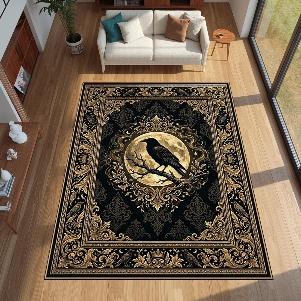 Commercial Dishwasher Table - Grand tapis imprimé gothique Golden Raven